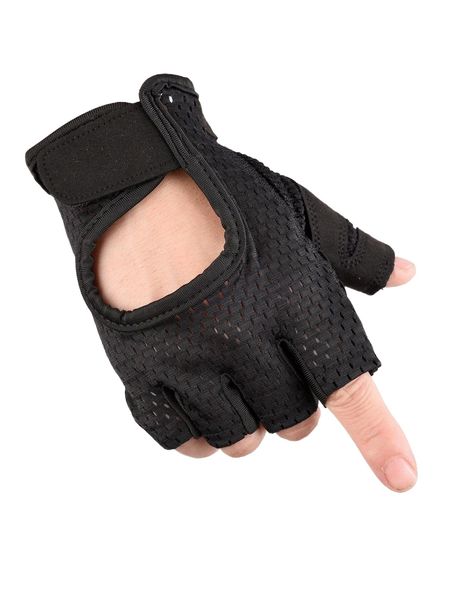 

1pair breathable half-finger sports gloves 66ll#, Gray