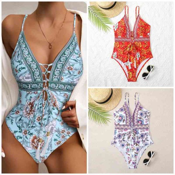 

printed fashion one piece bikini swimsuit, White;black