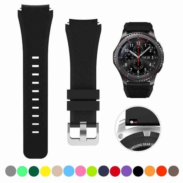 Cinturino sportivo per Samsung Galaxy Band 45mm 46mm / Gear S3 Frontier Sile Bracciale 20mm 22mm Polsino Sostituisci Correa Belt G220420