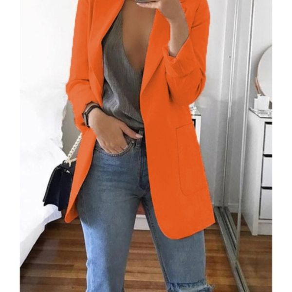 

spring ladies ol professional office lapel cardigan temperament suit jacket casual jacket blazer women office lady 220402, White;black