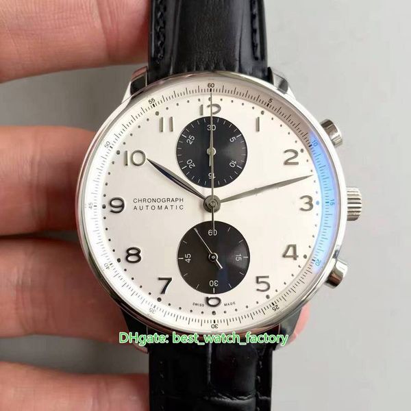 

5 style zf factory watches 41mm portuguese leather bands satch chronograph working cal.79350 movement automatic mens watch men's wristw, Slivery;brown