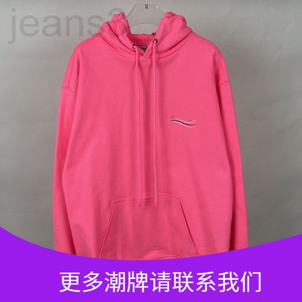 

women's hoodies & sweatshirts designer paris correct version cola wave hoodie plus plush and wo autumn winter loose long sleeve fierce, Black