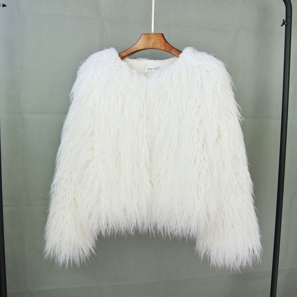 Pelliccia da donna Lana di agnello Pelliccia sintetica Cappotto femminile Shaggy Plus Size Cappotto di pelle di pecora Inverno colorato Furry Rosa Giacca artificiale per regalo per la festa della mamma