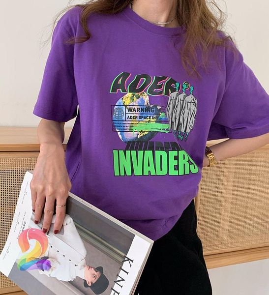 

men's t-shirts men women t-shirt quality star same style alien print short sleeve oversize adererror fashion casual tshirts, White;black