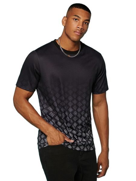 

men geo print tee z7nw#, White;black