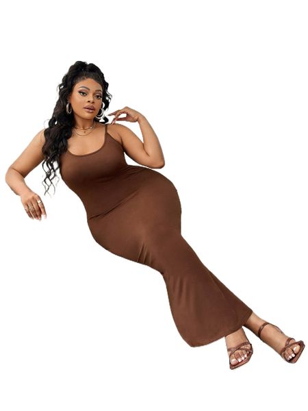 

sxy plus solid cami dress c5qo#, Black