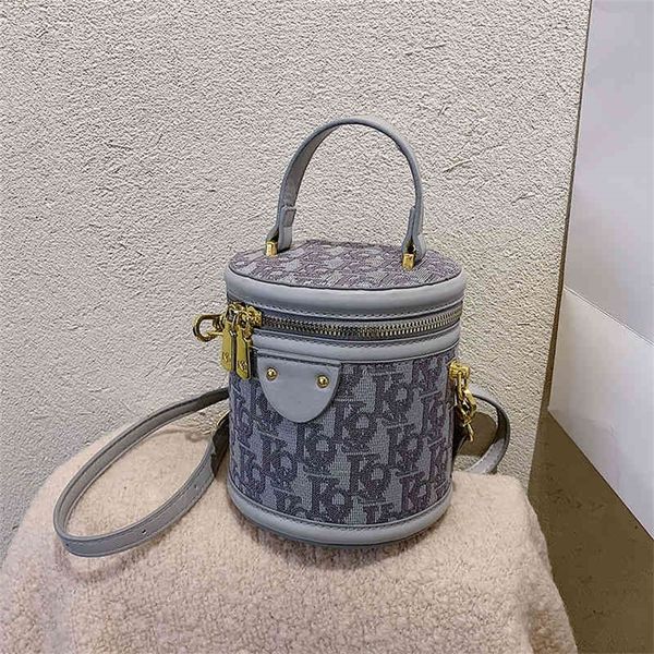 

printed full flower zipper bucket handbag single shoulder bag street foreign bag style purses outlet online