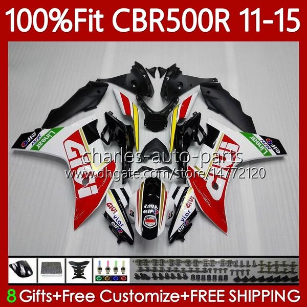 Spritzgießkörper für Honda CBR500 RR CBR 500 R 500R RR 11-15 Körperarbeit 126NO.5 CBR500R weiß rot 11 12 13 14 15 CBR500RR 2011 2012 2012 2013 2014 2015 OEM Fairing Kit