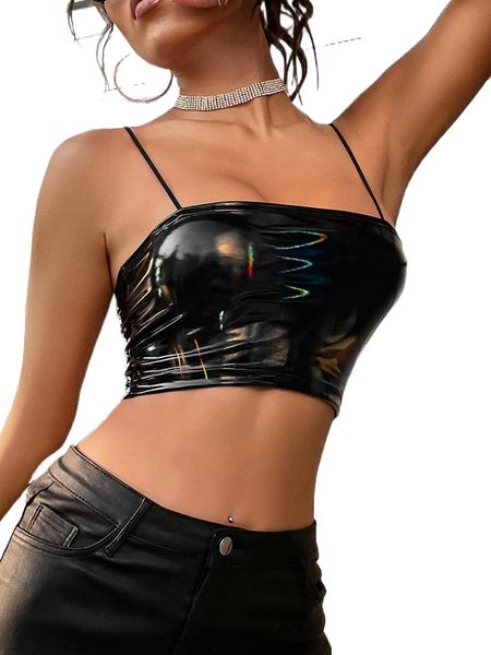 

apperloth a pu leather crop cami r7ra#, White