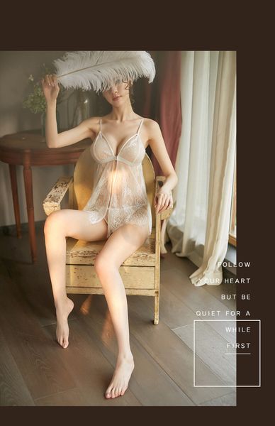 

pyjamas lace mesh wad, Black;white