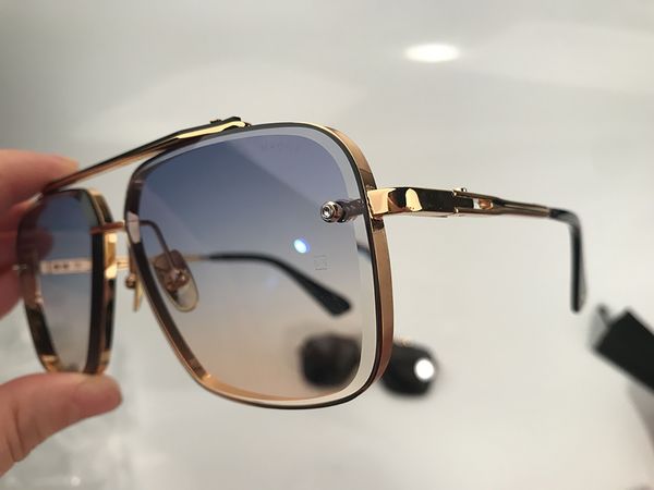 

Luxury Designer Sunglasses for Woman Mens High Grade Square Trimmed Metal Mach Six Sunglasses Big Oversized Oval Frame Goggle Driving Beach Eyeglasses Lunettes