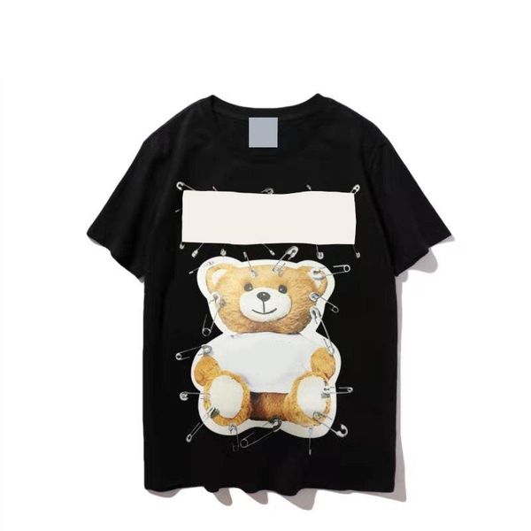

women designers clothes t shirt ms men movement fashion modern breathable pin bear banknote bear lantern print with short sleeves, White