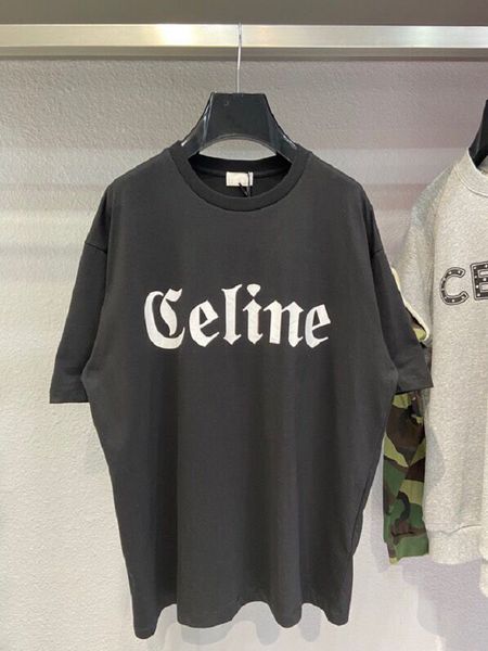 

spring/summer new letter t-shirt cotton fabric os drop shoulder loose version women's men's fashion sweatshirt short sleeves j6565, Black;brown