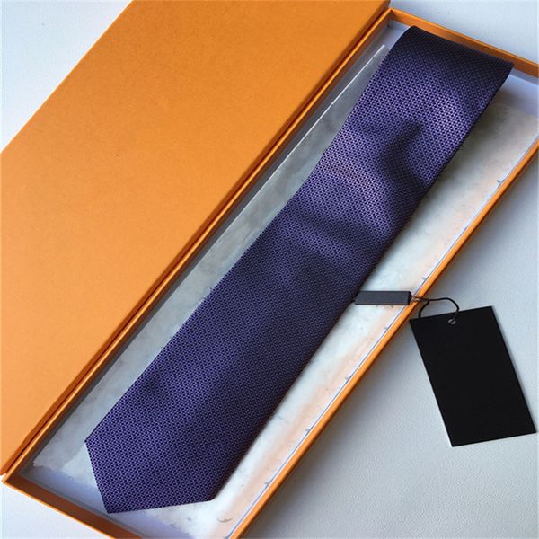 Cravate de luxe Lettre pour hommes de haute qualité 100% Cravate en soie noir bleu Aldult Jacquard Party Wedding Business Tissé Fashion Design Hawaii Neck Ties box