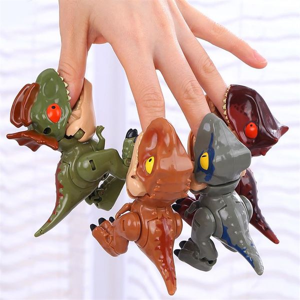 

4pcs lot q dinosaur transformation toys cartoon tyrannosaurus action figures realistic reborn dolls for boys girls birthday christ186f