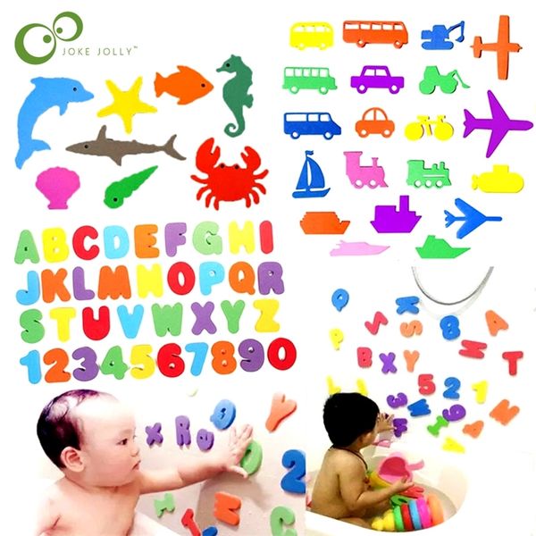 1 Set Puzzle Giocattoli da bagno EVA Lettera Trasporto Pasta Kindergarten Parole cognitive puzzle Gioco da bagno Giocattolo educativo per bambini 220531