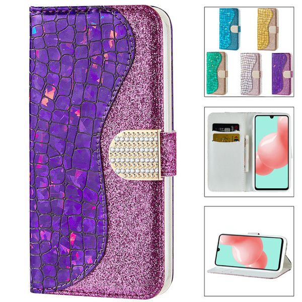 Bling Blitter Женский кошелек чехлы Flip Stand Case для Samsung S6 S7 S20 S9 S10 S20PLUS S20ULTRA Примечание 10 PRO 20 Ultra Cover