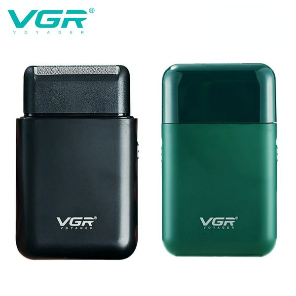 VGR Rasoio elettrico professionale Barba Trimmer Rasoio portatile Mini rasoio alternativo Rasatura 2 lame Carica USB per uomo V-390 220624