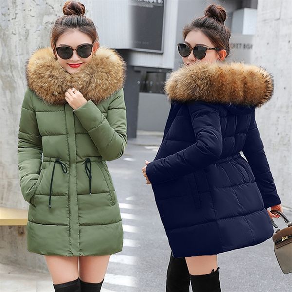 

fake fur parkas women down jacket new 2019 winter jacket women thick snow wear winter coat lady clothing female jackets parkas t200319, Black