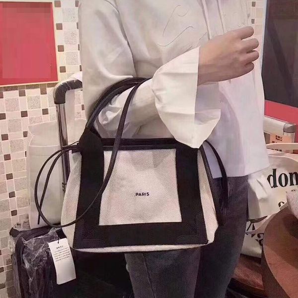 

xs canvas handbag cabas sac 25cm womens classic fashion shopping bag 22ss just for you