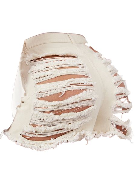

high waist ripped denim shorts h9gg#, White;black
