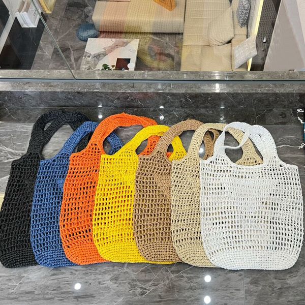 

designer straw bag shoulder fashion raffia woven tote knitting beach bag for women large capacity handbags summer lady travel vacation stree