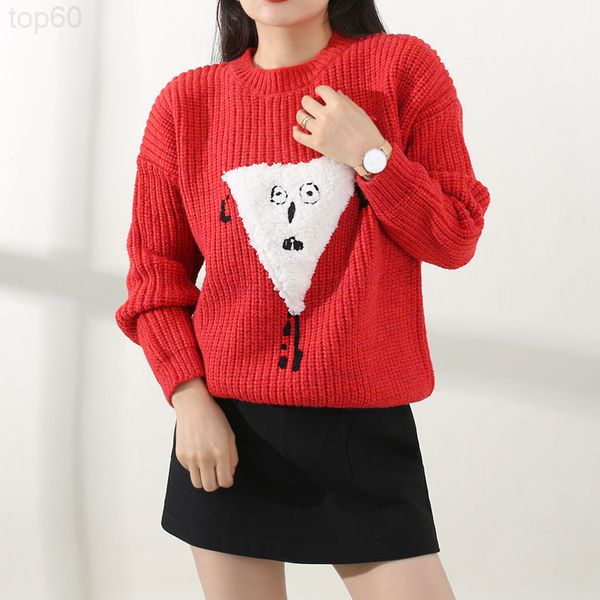 

women's sweaters designer []winter korean thickened knitted red short pullover loose lazy style sweater women a5wy, White;black