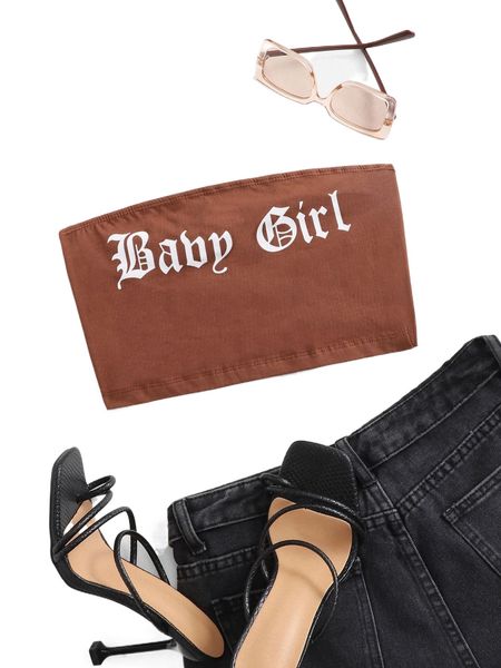 

letter graphic crop tube p9l9#, White