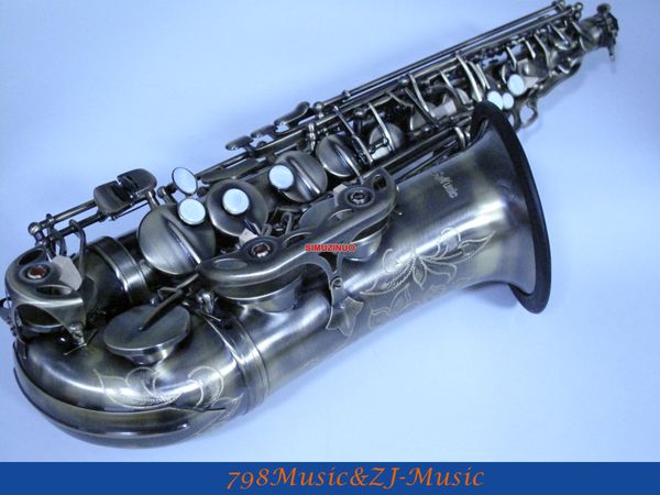 

eb alto saxophone antique surface high f# with-white pearl buttons lorico accessory