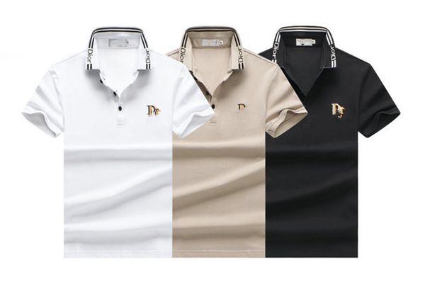 

2022 luxury brand mens designer polo t shirt summer fashion breathable short-sleeved lapel casual g43, White;black