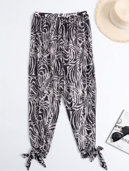 allover print cover up pants z5bf#, White;black