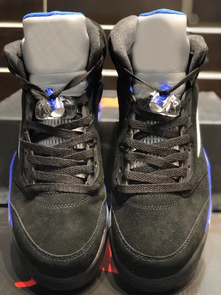 

suede 5 racer blue mens basketball shoes 5s black blue-reflective silver sports trainers 3m reflective sneakers ct4838-004 with original box