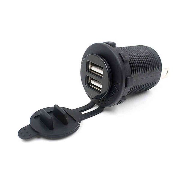 

dc 12v / 24v car cigarette lighter usb car charger adapter recessed car accessories 5v 2.1a/2.1a socket universal dual w220328