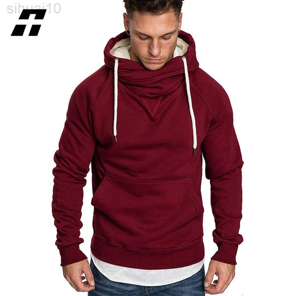 

mannen truien harajuku lange mouw 2022 herfst lente sweatshirts mannen hoodie effen kleur toevallige trui hippop merk streetwear l220730, Black