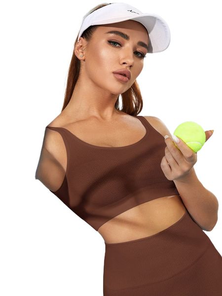 

medium support solid padding sports bra w0mg#, Gray