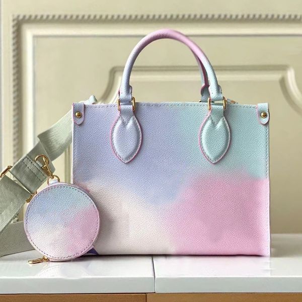 

designer bag shoulder bag luxury handbags on the women shopping handbag fashion large duplex printing genuine leather gradient crossbody bag