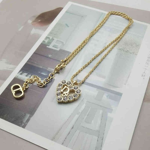 

2022 factory wholesale new di light luxury high sense love rhinestone simple earrings necklace bracelet jewelry set female pymx, Silver