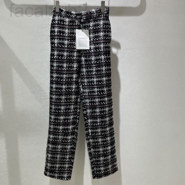 

women's pants & capris designer chaopai xiaoxiangfeng 21 autumn and winter handmade workshop coarse flower pants hokz, Black;white