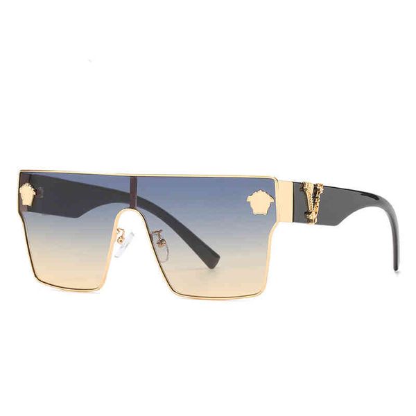 Luxuriöse übergroße einteilige Damen-Sonnenbrille mit großem Rahmen, Modemarke, Designer-Retro-Brille, Unisex