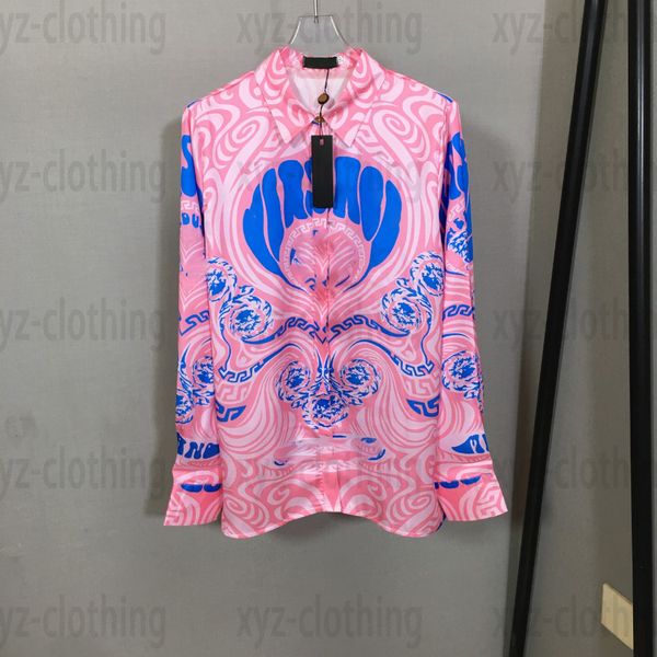 

silk blouses for womens 2022ss blouses shirts ladies fashion women-blouses polo designer blouse women medusa abstract letter print shirt lo, White