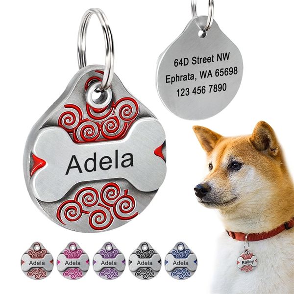 Tag de cachorro personalizado Grátis Gravura cães Id Tags Placa de nome French Bulldog Acessórios de animais de estimação Antilost para colar de colarinho 220610