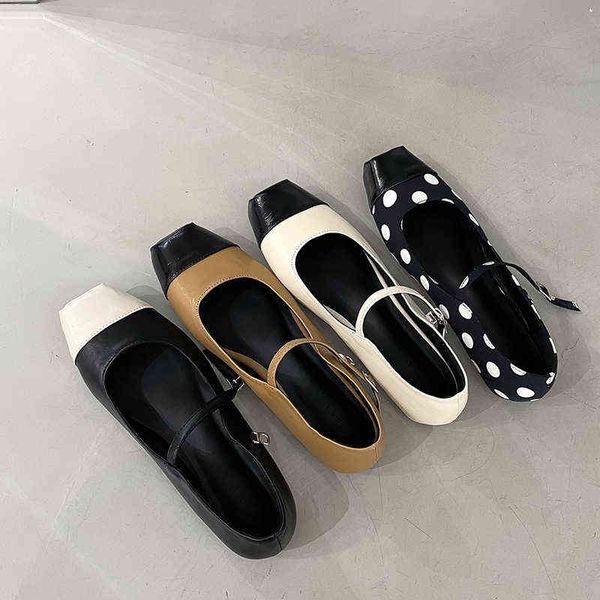 

slipper women flat square toe farmer fur round heel buckle good woman mary jane comfort socofy shoe moccasin 220622, Black