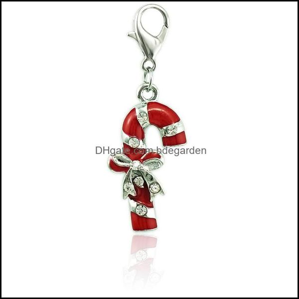 

charms jewelry findings components fashion christmas floating lobster clasp dangle red enamel crutch diy for j dhvyv, Bronze;silver