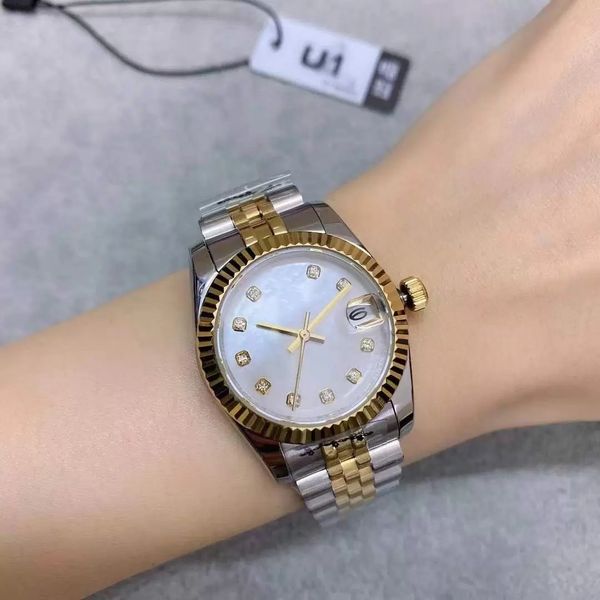 

13 color two tone purple sheel diamond dial 31mm 116231 278273 automatic mechianical ladies wristwatches jubilee strap sapphire datejust mov, Slivery;brown