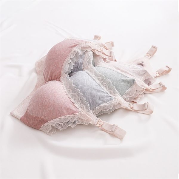 

breastfeeding pregnant women underwear maternity nursing lace bra 210318, White
