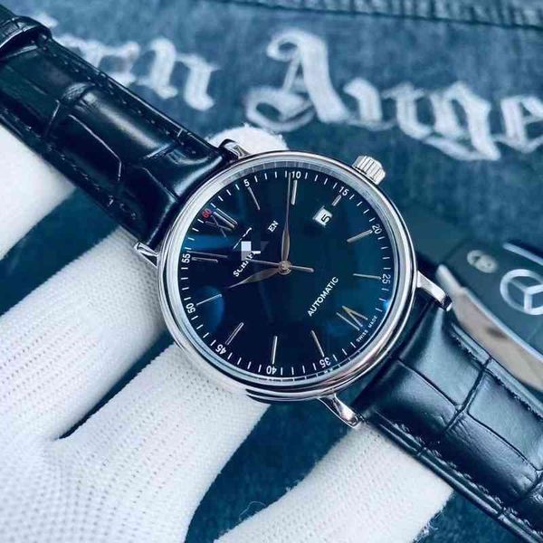 

bertofino classic ultra thin automatic mechanical watch waterproof sports leisure business men's leather machinery trend, Slivery;brown