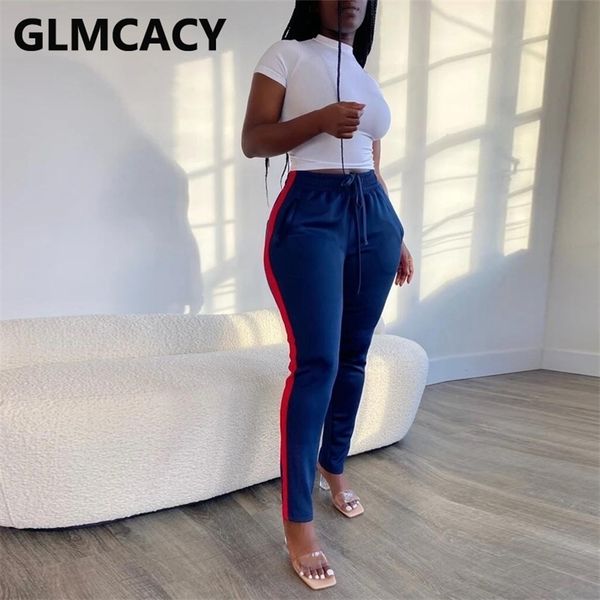 

women drawstring casual slim pants 210702, Black;white