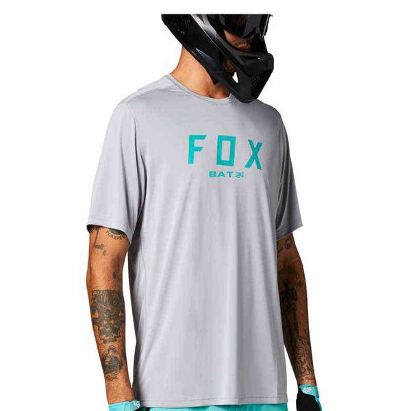 

musim panas bernapas lengan panjang kelelawar fox sepeda gunung motor lereng jersey pria, White