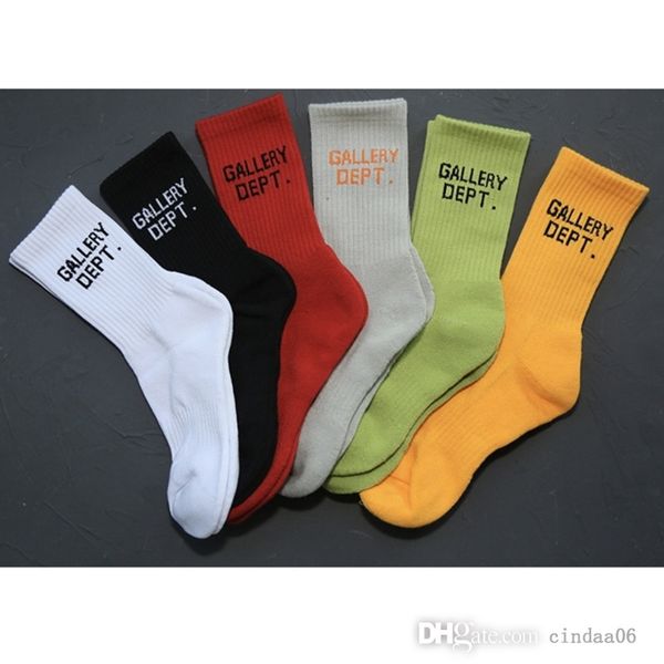 

mens and womens sports socks street art solid color cotton towel bottom letters sock, Black