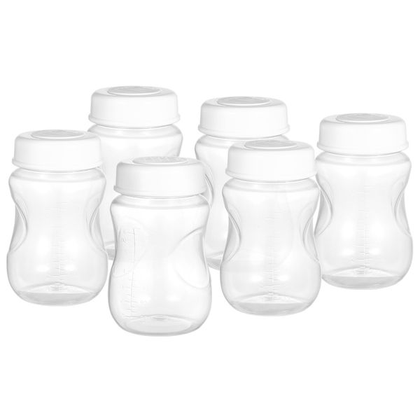 

3/6/8pcs breastmilk bottles with leakproof lid wide neck 180ml/ 6.1oz non-slip breast milk storage bottle for home work travel 220524
